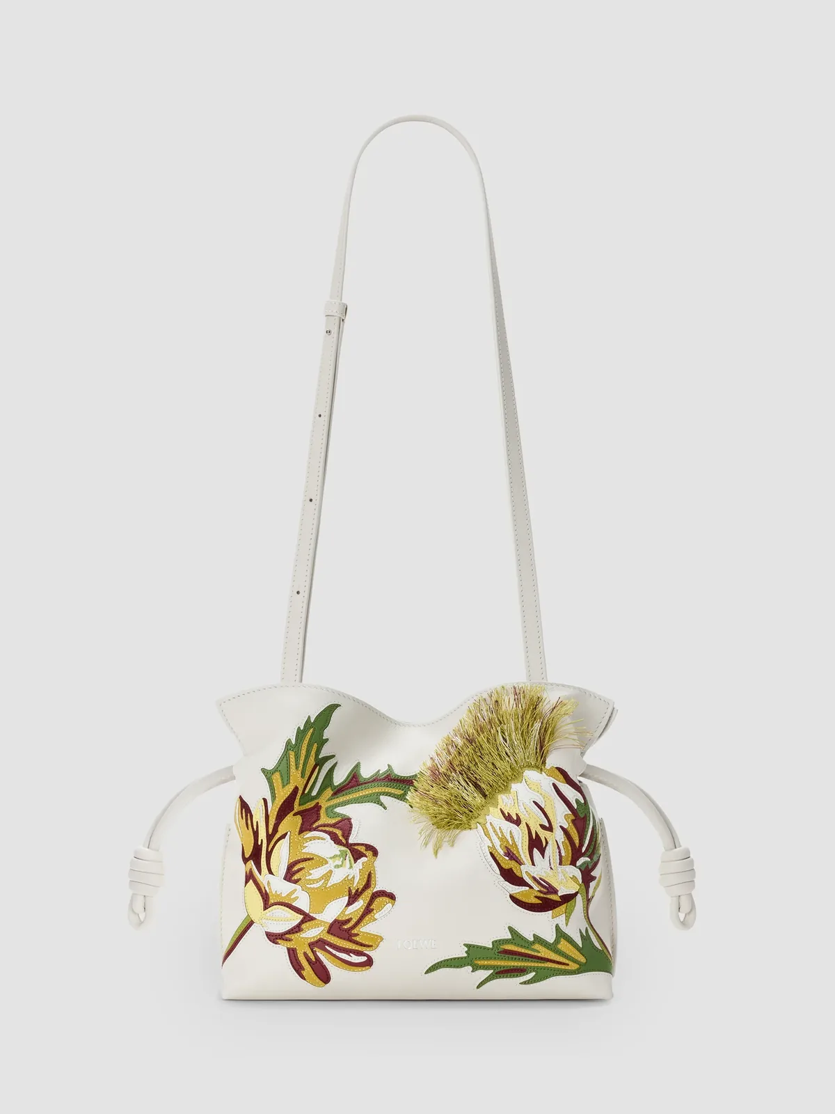 LOEWE x Paula's Ibiza Flamenco Mini Intarsia Leather Clutch for Sale
