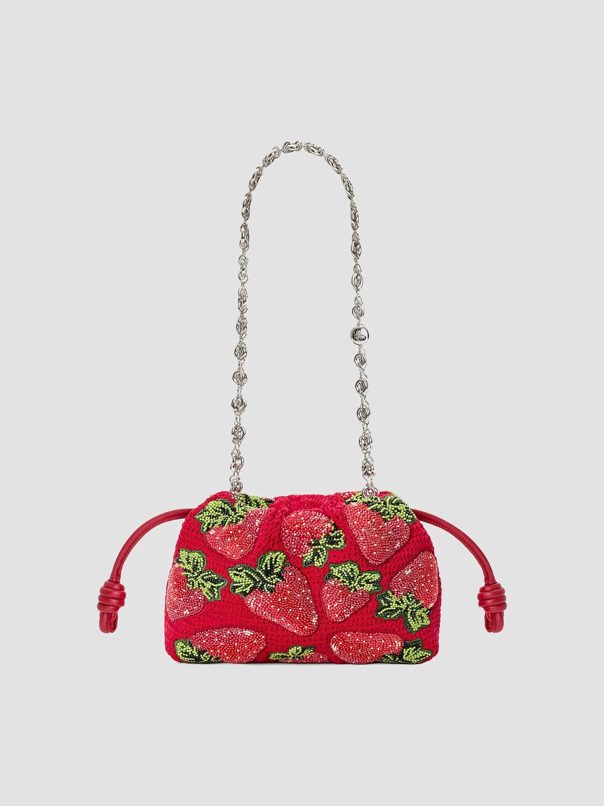 LOEWE x Paula's Ibiza Flamenco Mini Strawberry-Beaded Purse for Sale