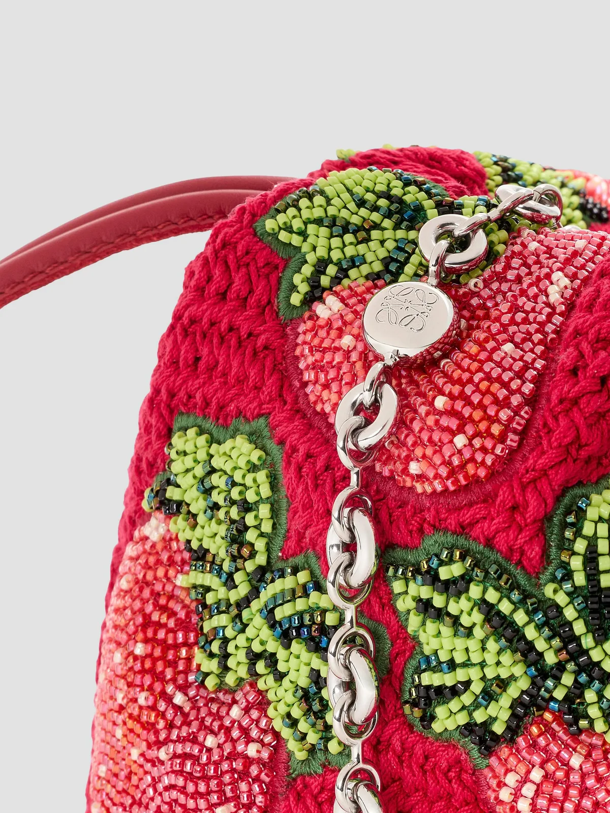 LOEWE x Paula's Ibiza Flamenco Mini Strawberry-Beaded Purse for Sale