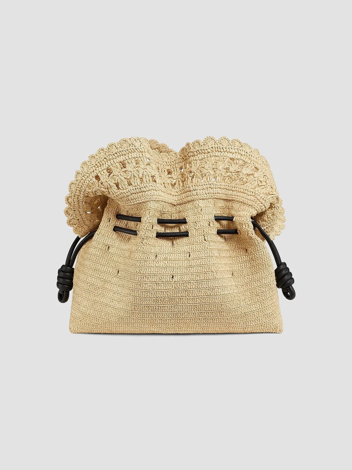 LOEWE x Paula's Ibiza Flamenco Raffia Clutch for Sale - Natural