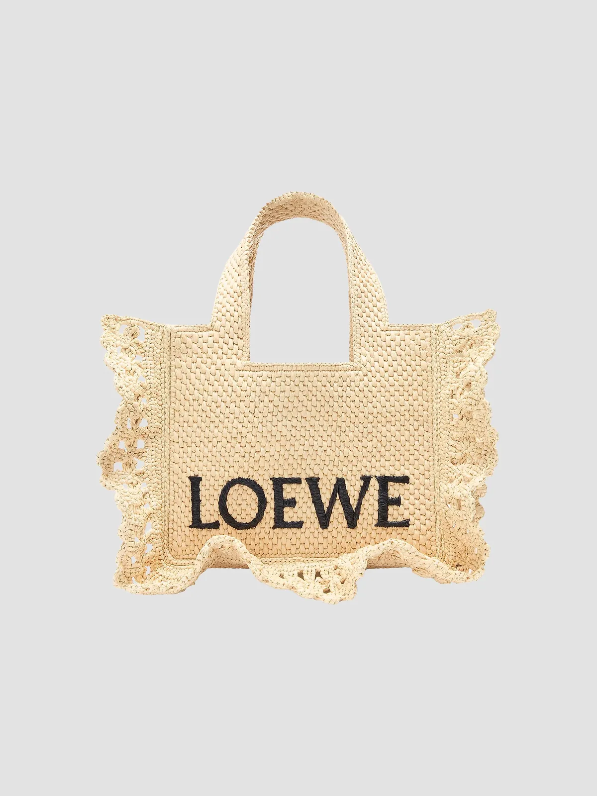 LOEWE x Paula's Ibiza Font Raffia Tote Bag for Sale - Natural