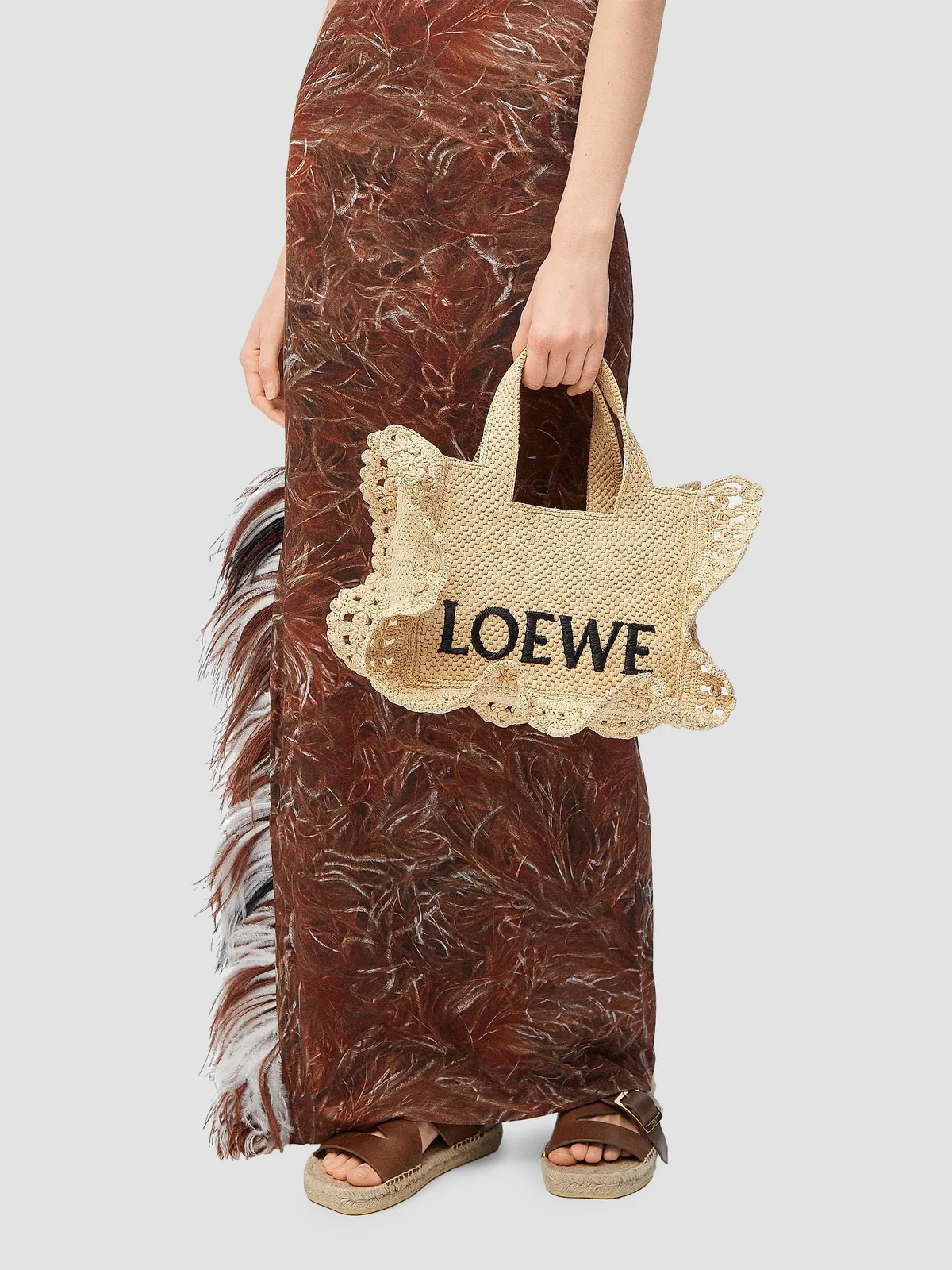 LOEWE x Paula's Ibiza Font Raffia Tote Bag for Sale