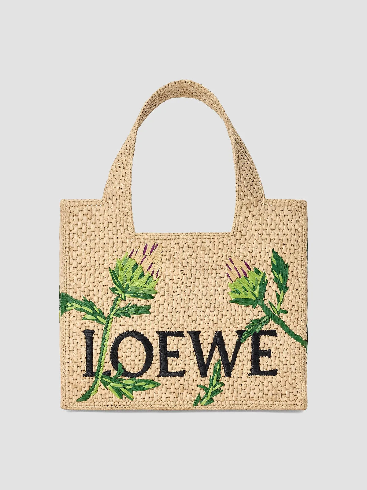 LOEWE x Paula's Ibiza Font Small Logo Raffia Tote Bag for Sale - Natural Green