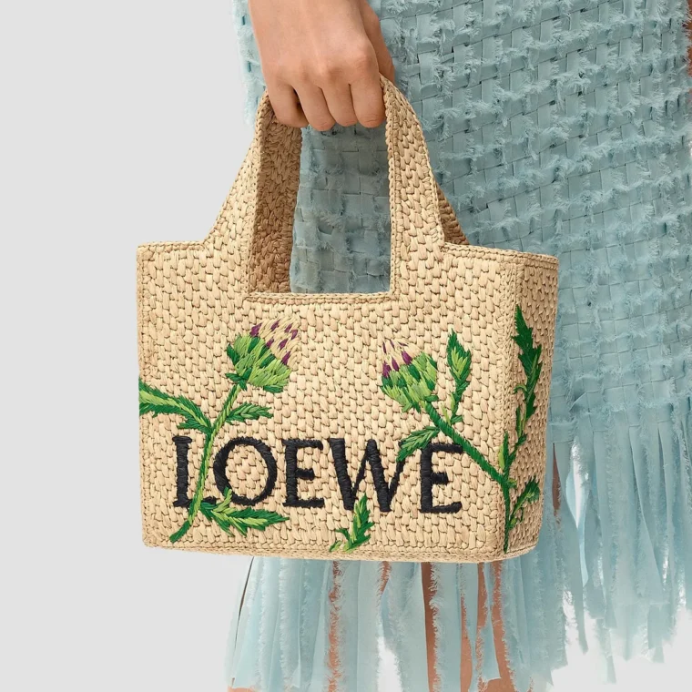 LOEWE x Paula's Ibiza Font Small Logo Raffia Tote Bag for Sale — alternate view