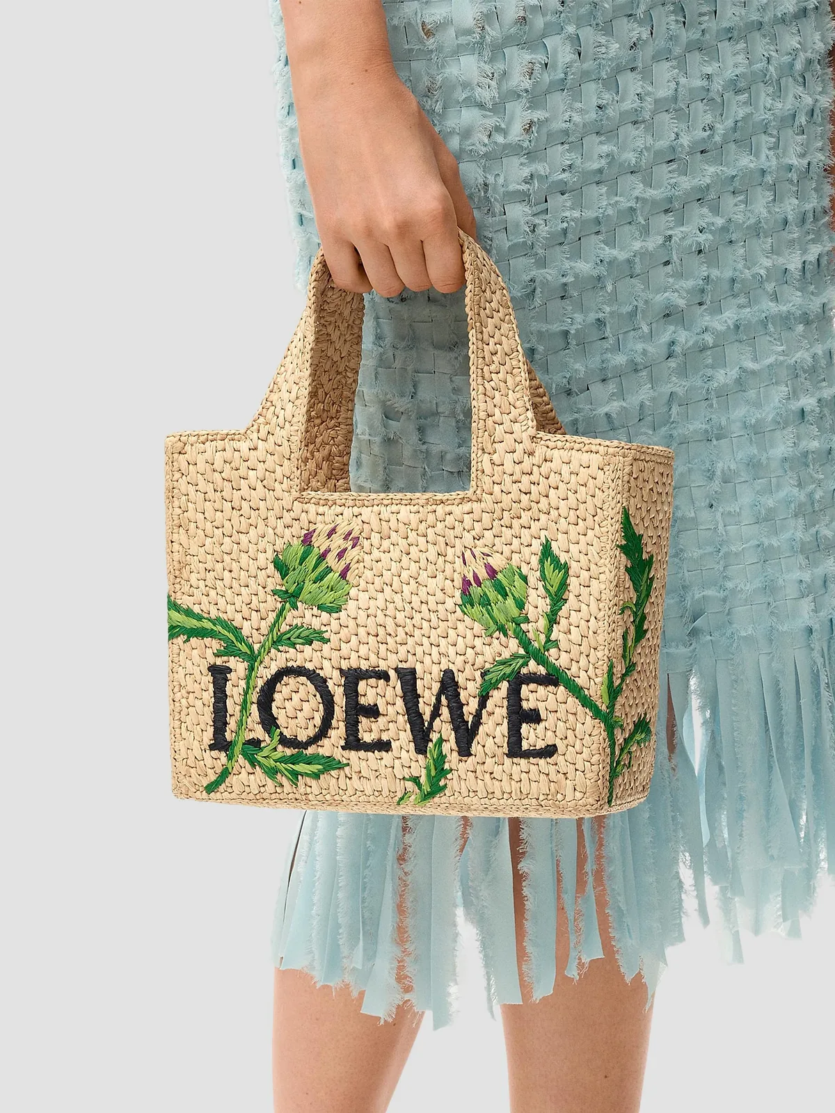 LOEWE x Paula's Ibiza Font Small Logo Raffia Tote Bag for Sale