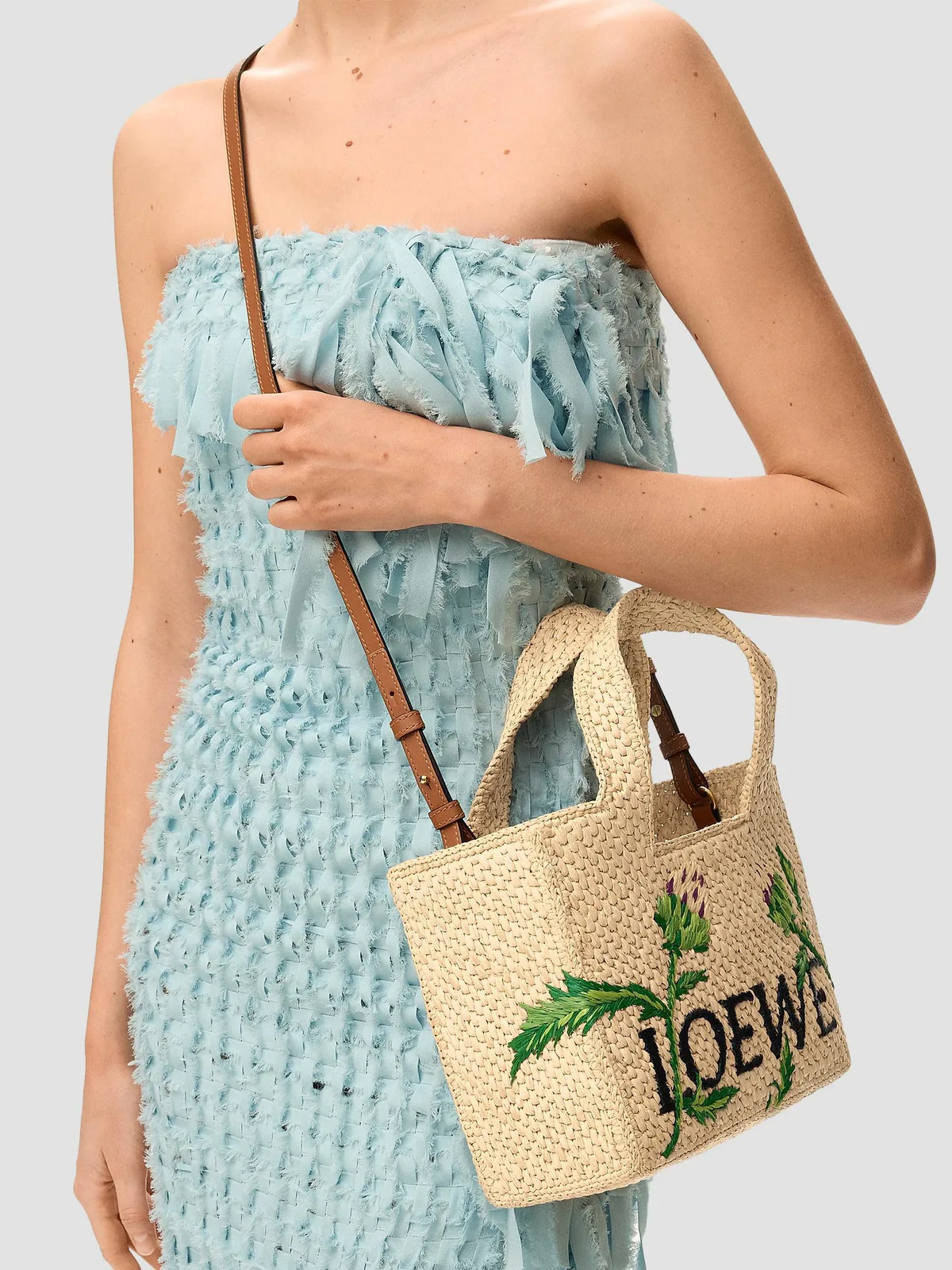 LOEWE x Paula's Ibiza Font Small Logo Raffia Tote Bag for Sale