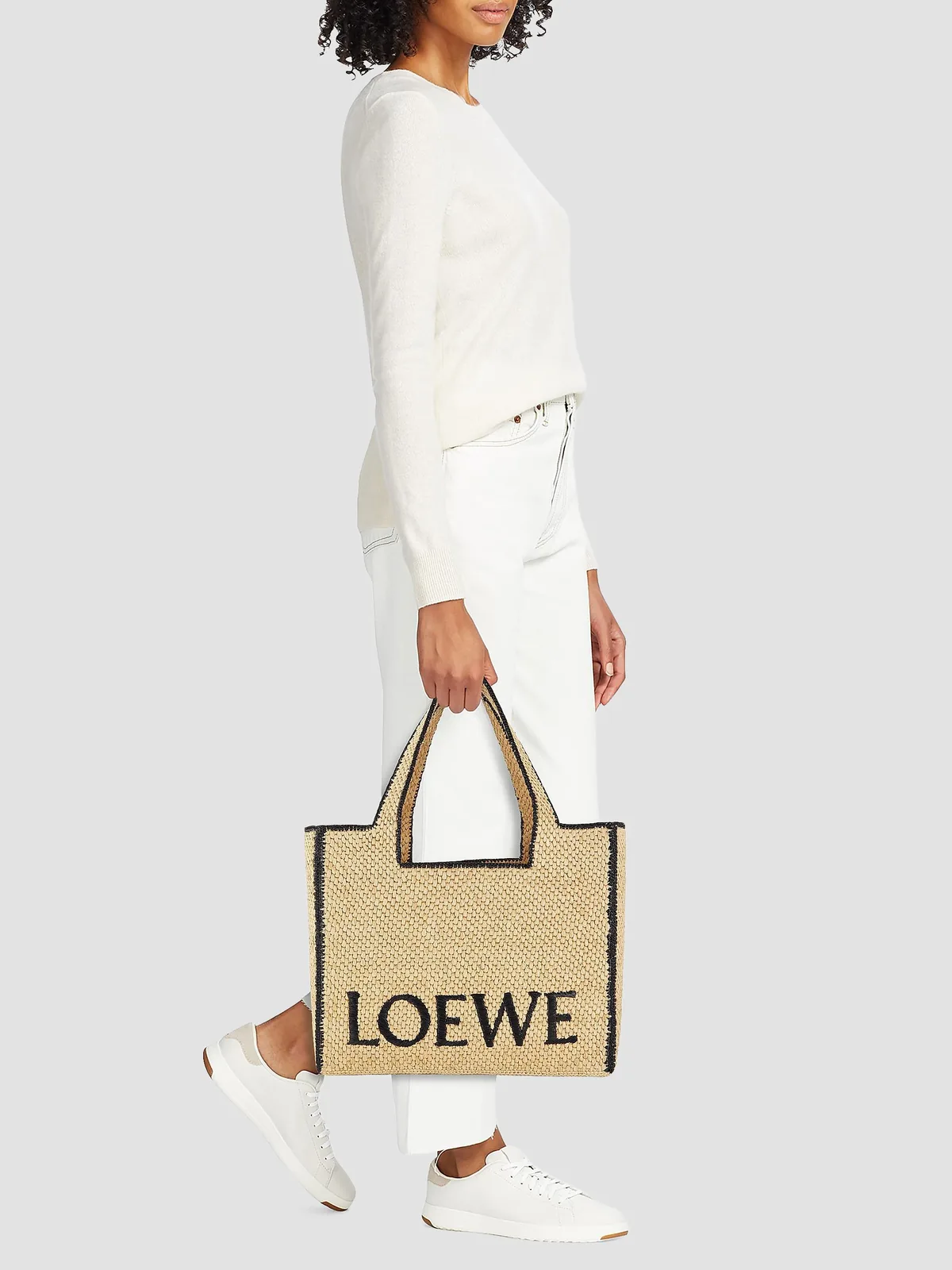 LOEWE x Paula's Ibiza Large Logo Raffia Tote Bag for Sale