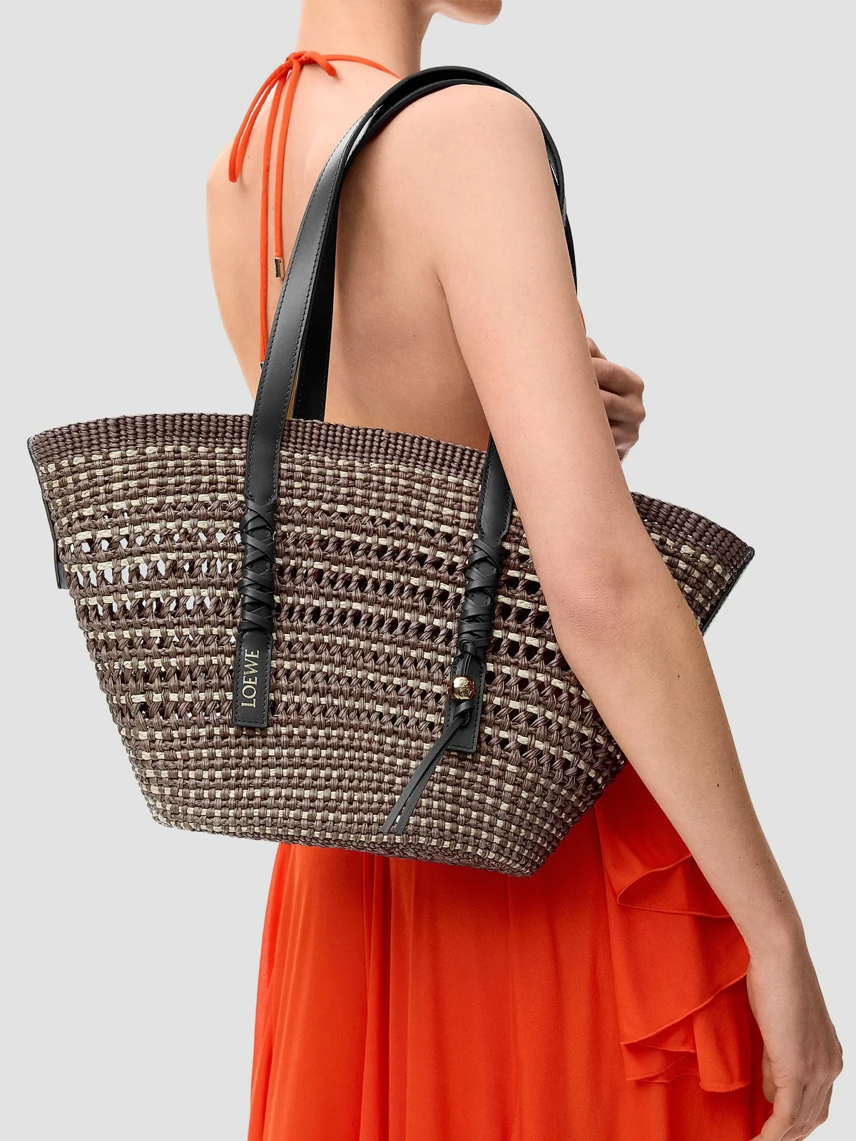 LOEWE x Paula's Ibiza Medium Braided Raffia Basket Bag for Sale