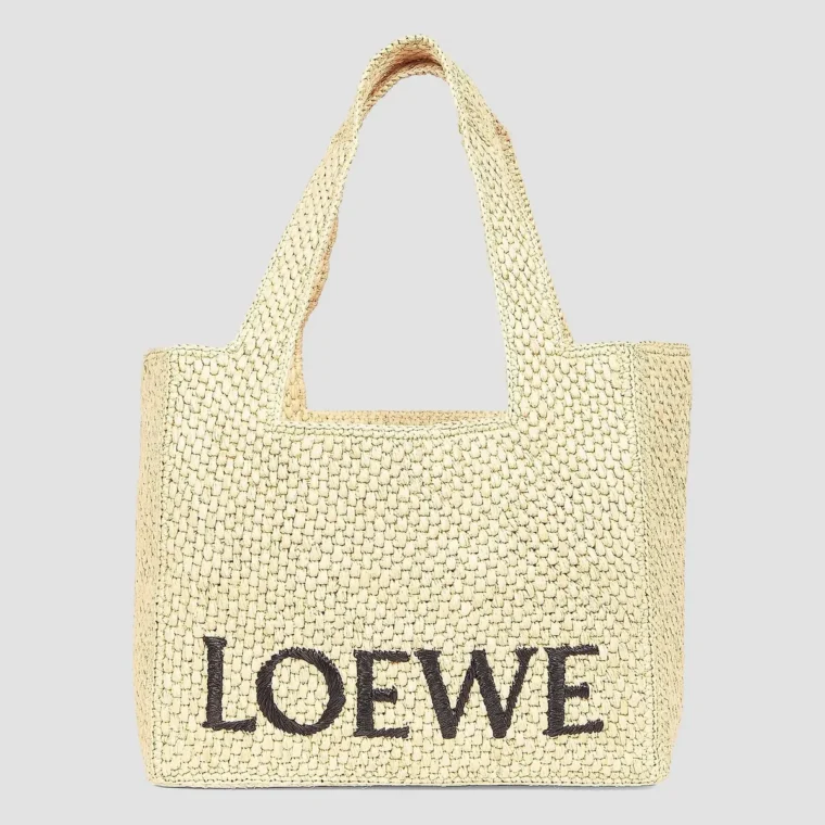 LOEWE x Paula's Ibiza Medium Raffia Logo Tote Bag for Sale
