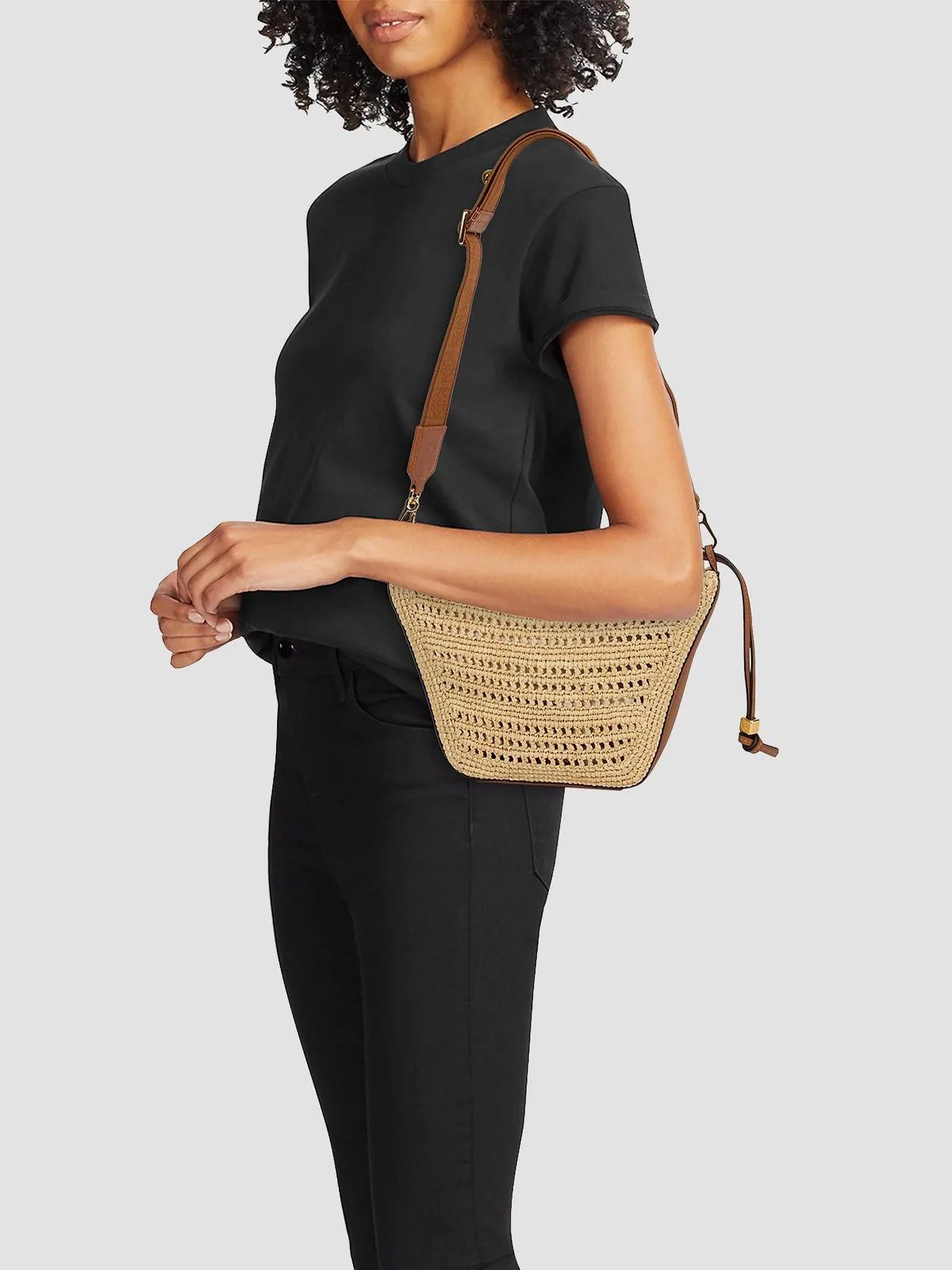 LOEWE x Paula's Ibiza Mini Raffia Hammock Hobo Bag for Sale