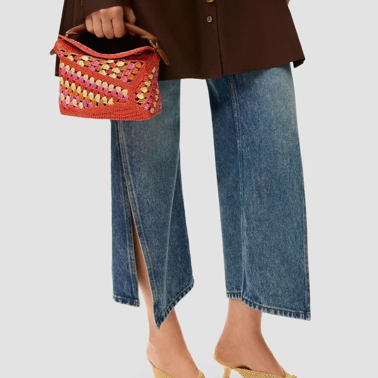 LOEWE x Paula's Ibiza Puzzle Edge Mini Crochet Raffia Bag for Sale — alternate view