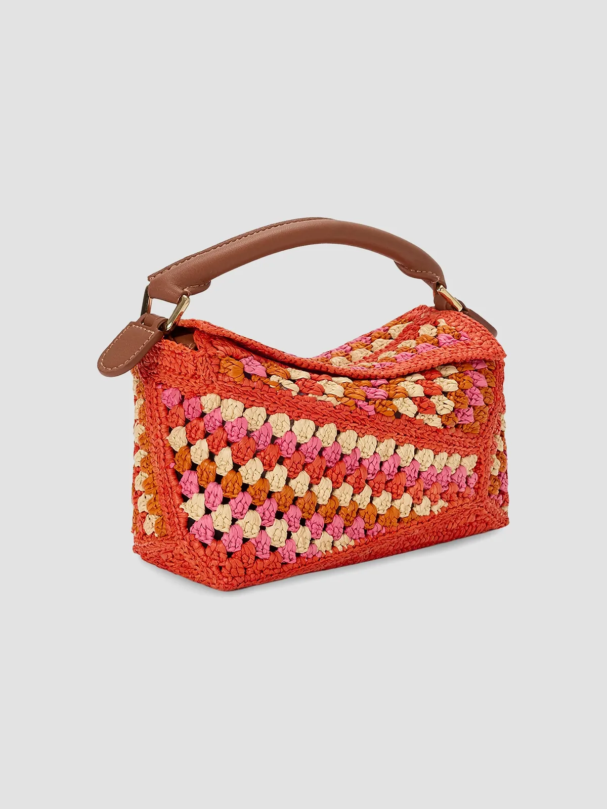 LOEWE x Paula's Ibiza Puzzle Edge Mini Crochet Raffia Bag for Sale