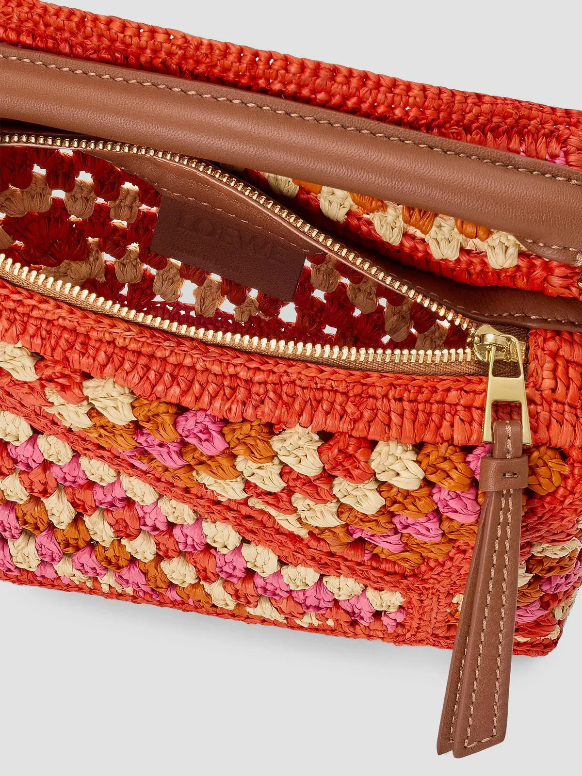 LOEWE x Paula's Ibiza Puzzle Edge Mini Crochet Raffia Bag for Sale