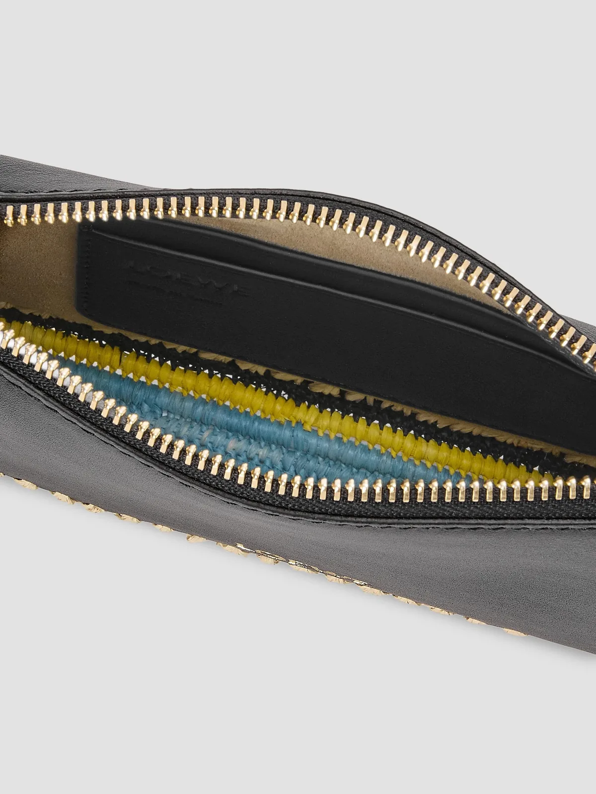 LOEWE x Paula's Ibiza Rio Whipstitch Leather-Raffia Pouch for Sale