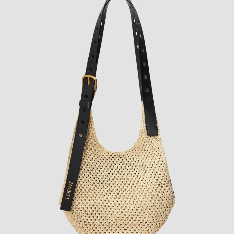 LOEWE x Paula's Ibiza Small Punch Hole Raffia Hobo Bag for Sale