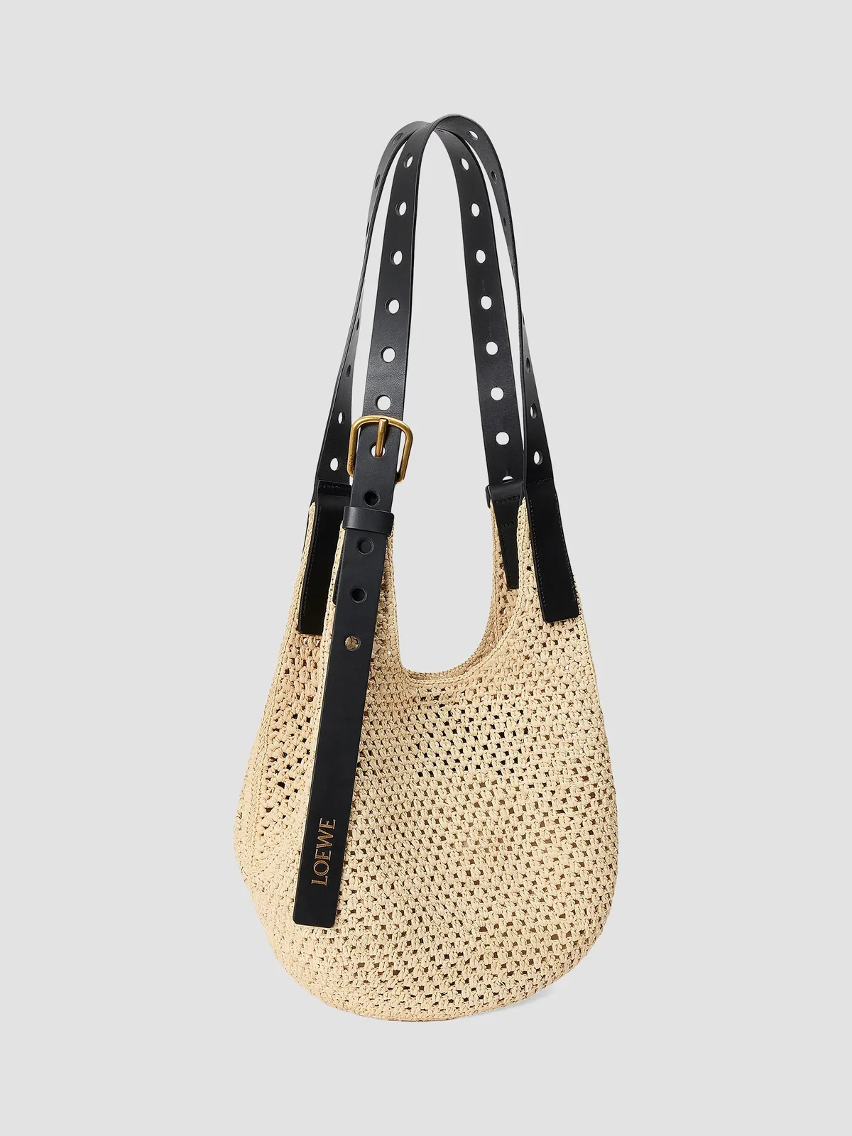 LOEWE x Paula's Ibiza Small Punch Hole Raffia Hobo Bag for Sale