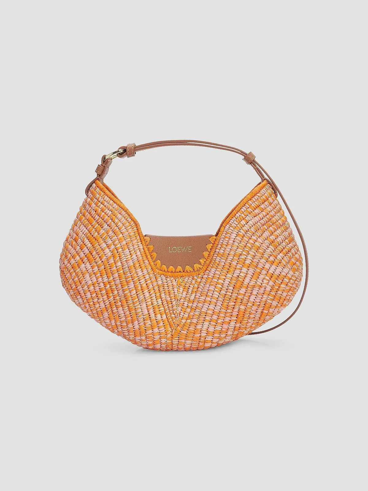 LOEWE x Paula's Ibiza Swing Raffia Shoulder Bag for Sale - Bright Orange Pink