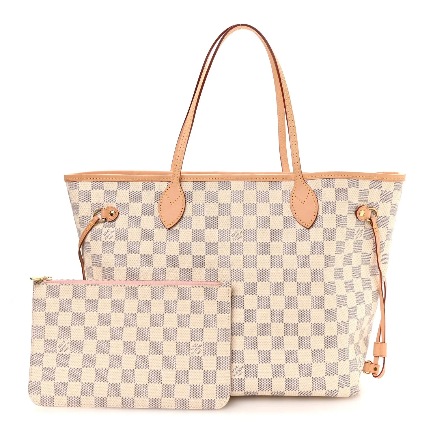 Louis Vuitton Damier Azur Neo Neverfull MM Rose Ballerine – Excellent – photo 3