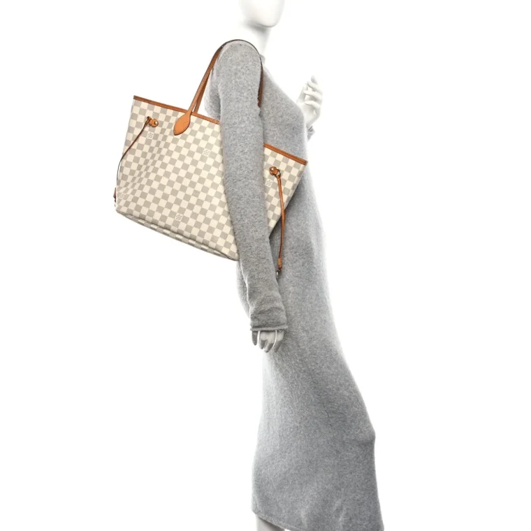 Louis Vuitton Damier Azur Neo Neverfull MM Rose Ballerine – Very Good 2017 for Sale — alternate view