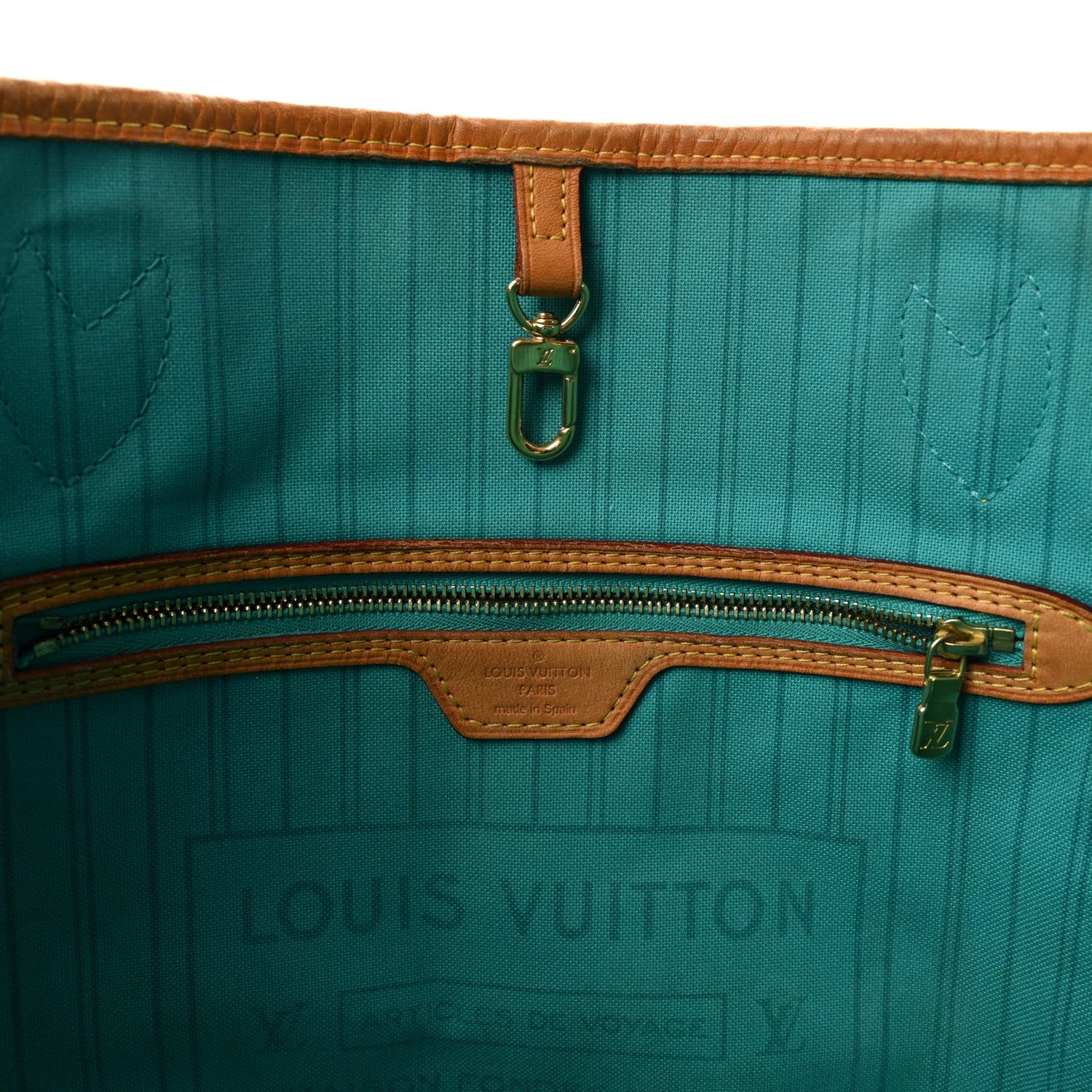 Louis Vuitton Monogram V Neverfull MM Turquoise – Very Good 2015 – photo 6