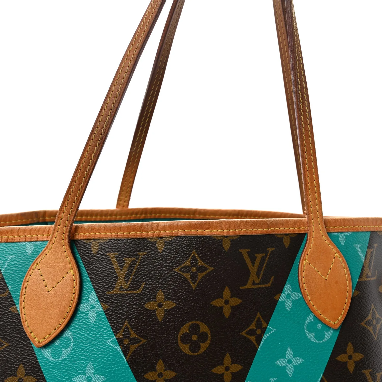 Louis Vuitton Monogram V Neverfull MM Turquoise – Very Good 2015 – photo 7