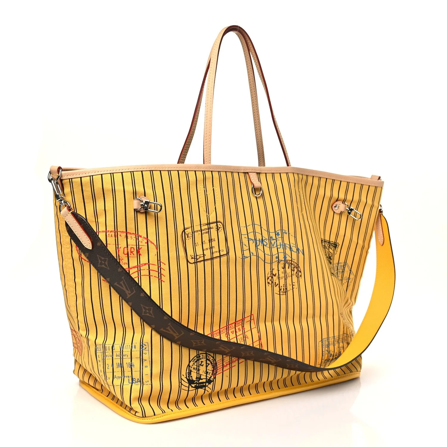 Louis Vuitton Monogram Stamped Inside Out NYC Neverfull Bandouliere GM Yellow – photo 4