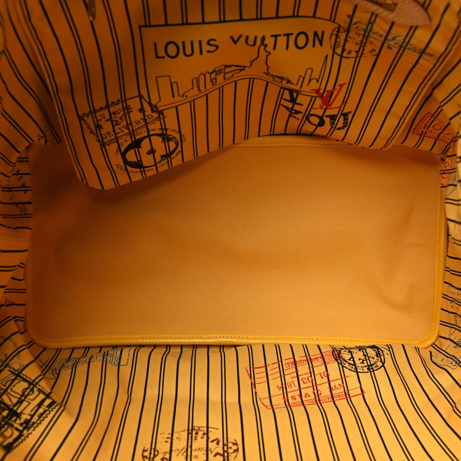 Louis Vuitton Monogram Stamped Inside Out NYC Neverfull Bandouliere GM Yellow – photo 8