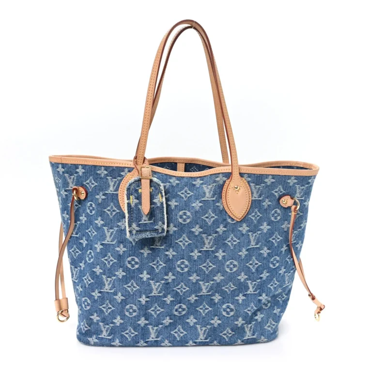 Louis Vuitton Monogram Denim Neo Neverfull MM Blue for Sale