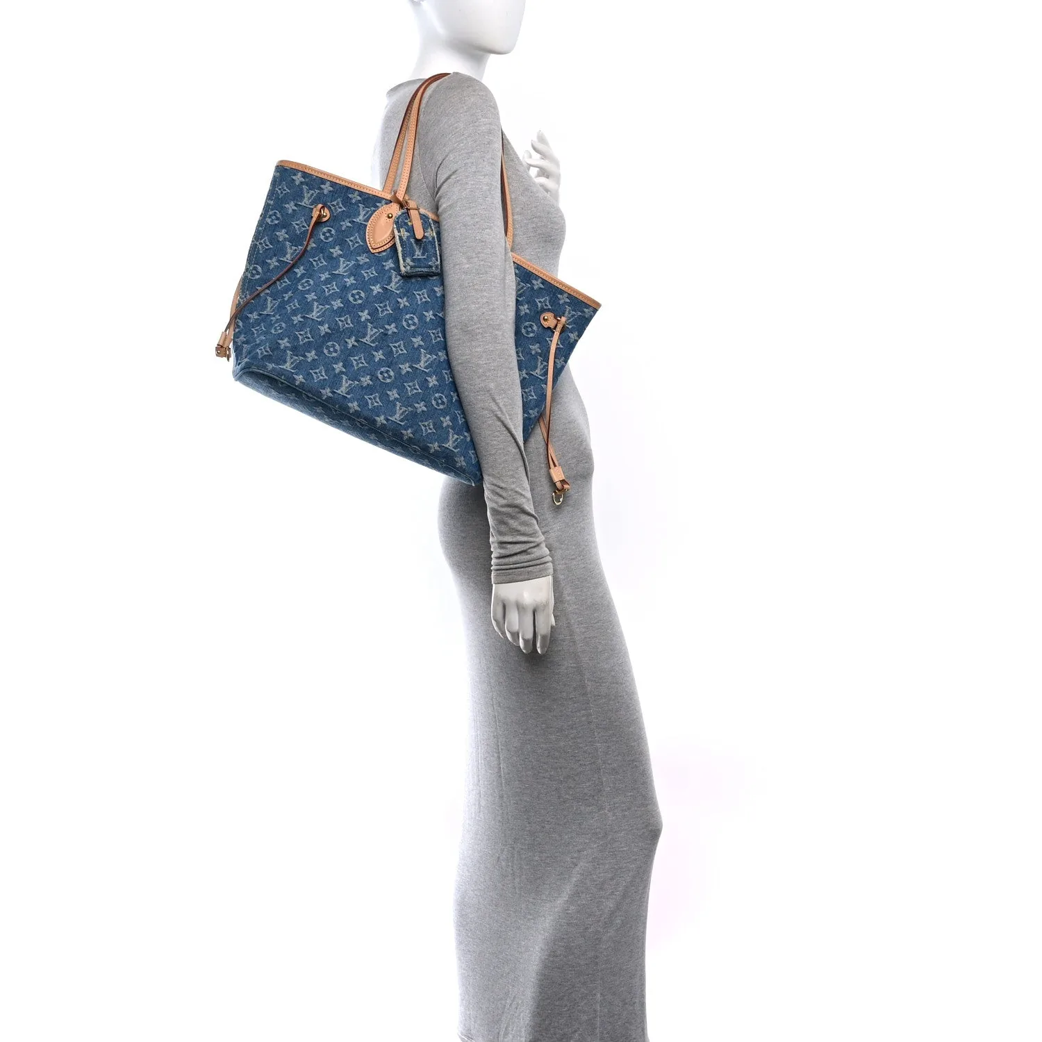 Louis Vuitton Monogram Denim Neo Neverfull MM Blue – photo 2