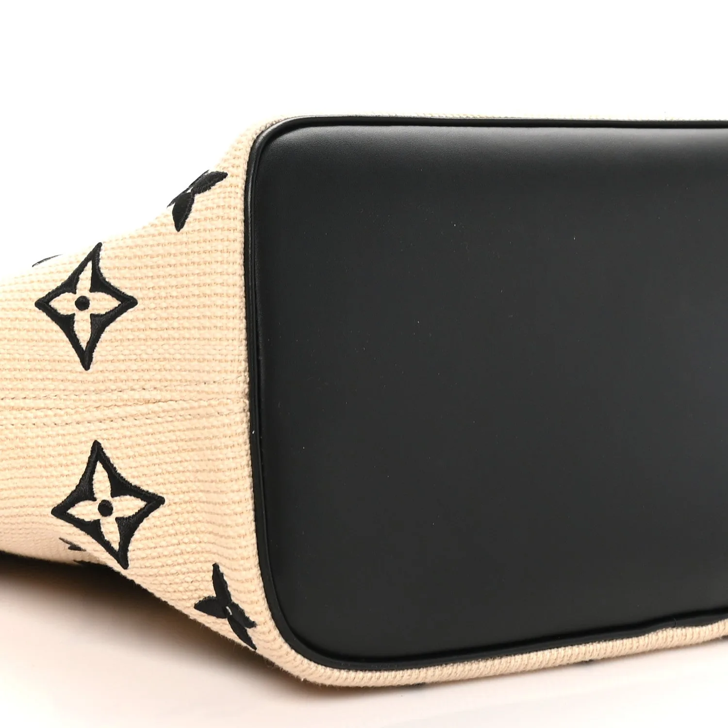 Louis Vuitton Cotton Monogram Embroidered Neverfull MM Beige Black – photo 8