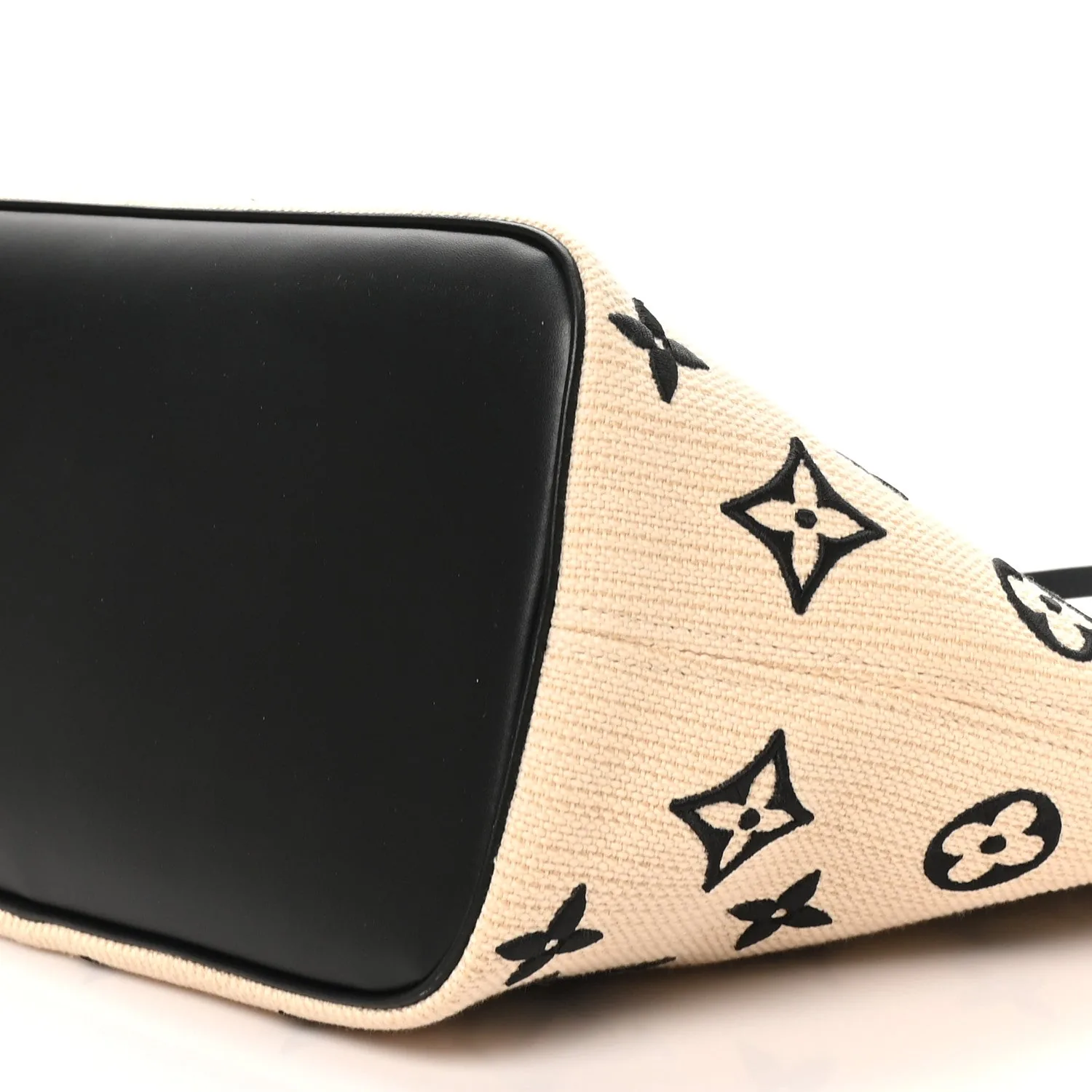 Louis Vuitton Cotton Monogram Embroidered Neverfull MM Beige Black – photo 9
