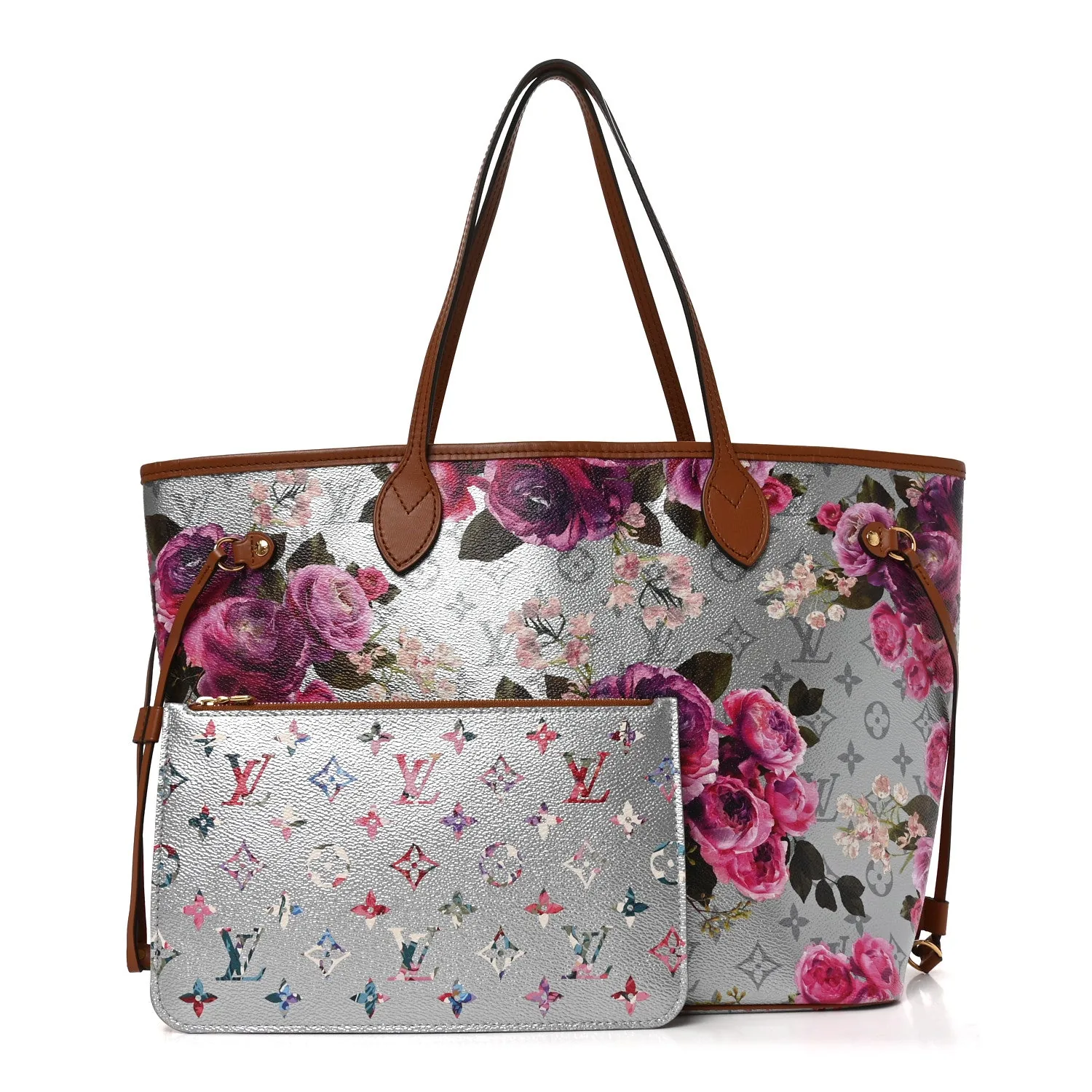 Louis Vuitton Metallic Monogram LV Garden Neverfull MM Silver – Excellent 2022 – photo 3