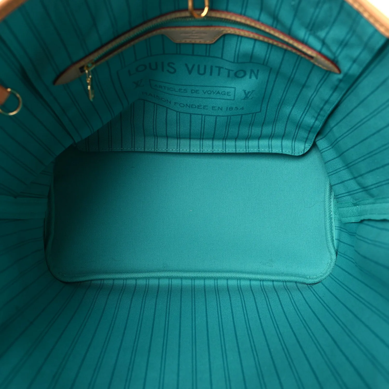 Louis Vuitton Monogram V Neverfull MM Turquoise – Very Good 2015 – photo 6