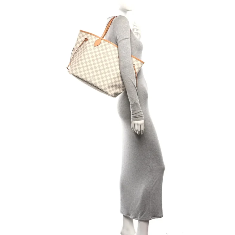 Louis Vuitton Damier Azur Neo Neverfull MM Rose Ballerine – Excellent 2019 for Sale — alternate view