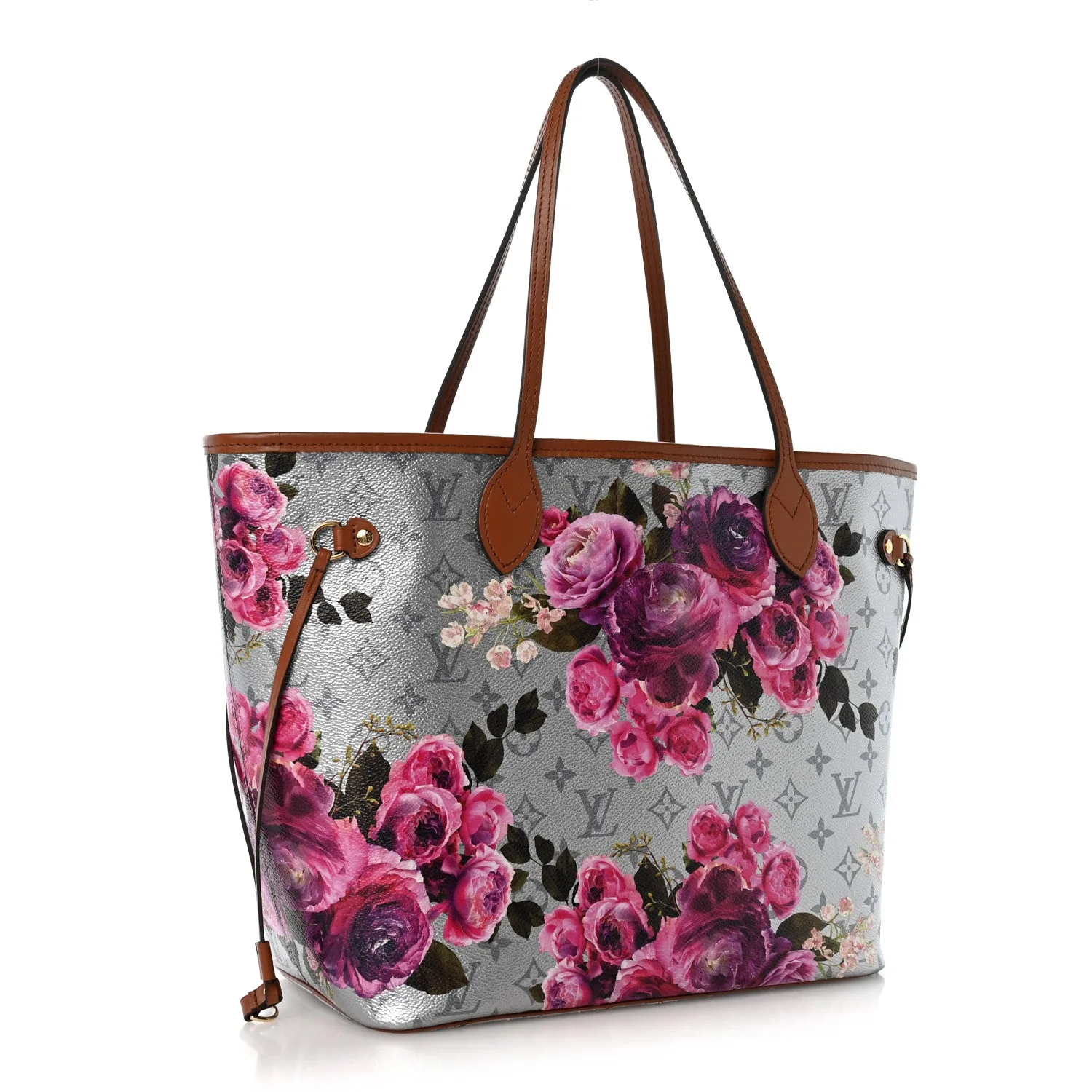 Louis Vuitton Metallic Monogram LV Garden Neverfull MM Silver – Excellent – photo 3
