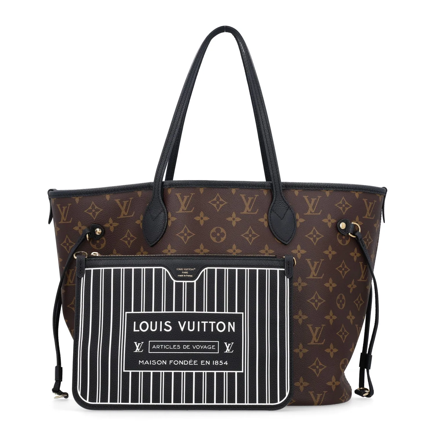 Louis Vuitton Monogram Calfskin Neo Neverfull Inside Out MM Black – Excellent – photo 3