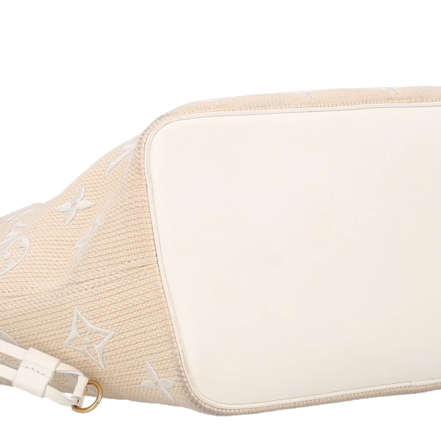 Louis Vuitton Cotton Monogram Embroidered Neverfull MM Beige White – Very Good – photo 9