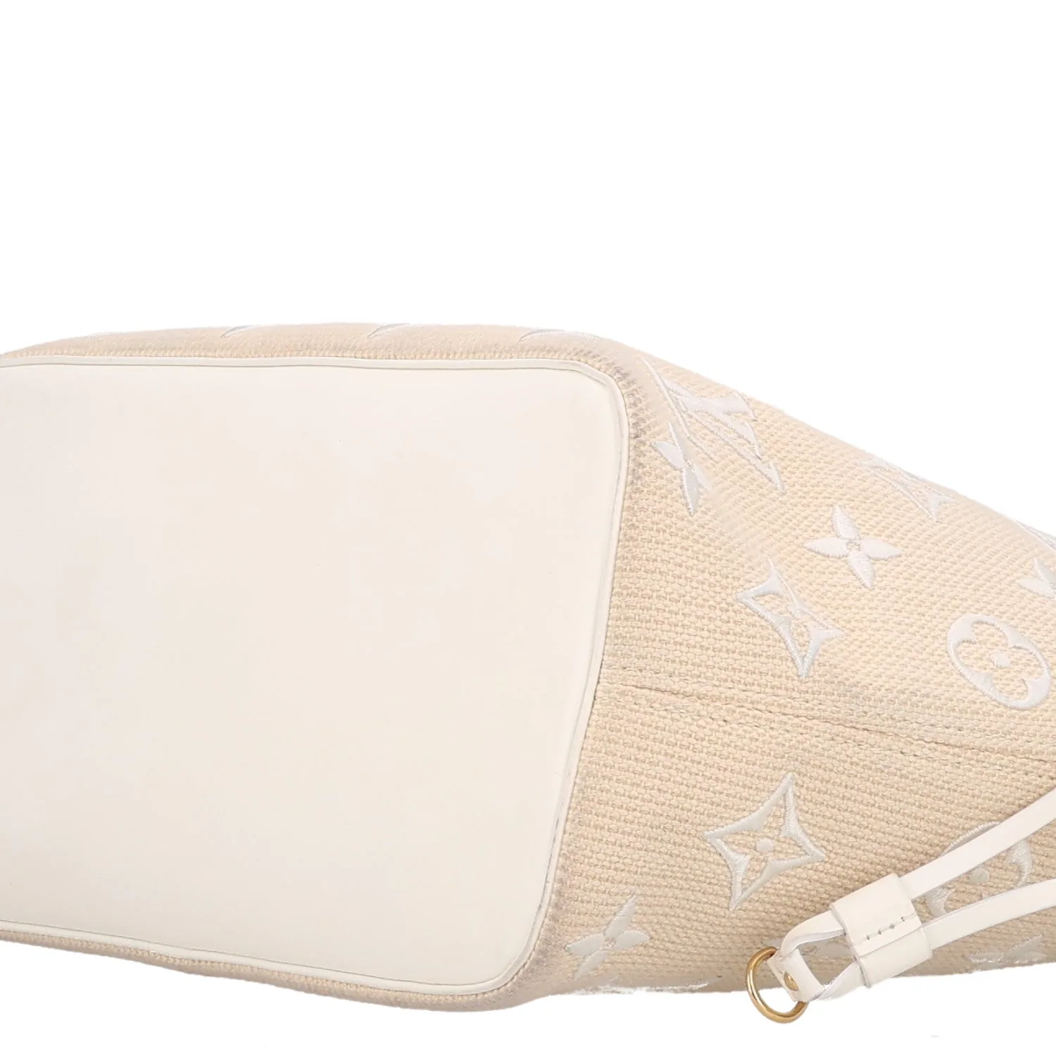 Louis Vuitton Cotton Monogram Embroidered Neverfull MM Beige White – Very Good – photo 10