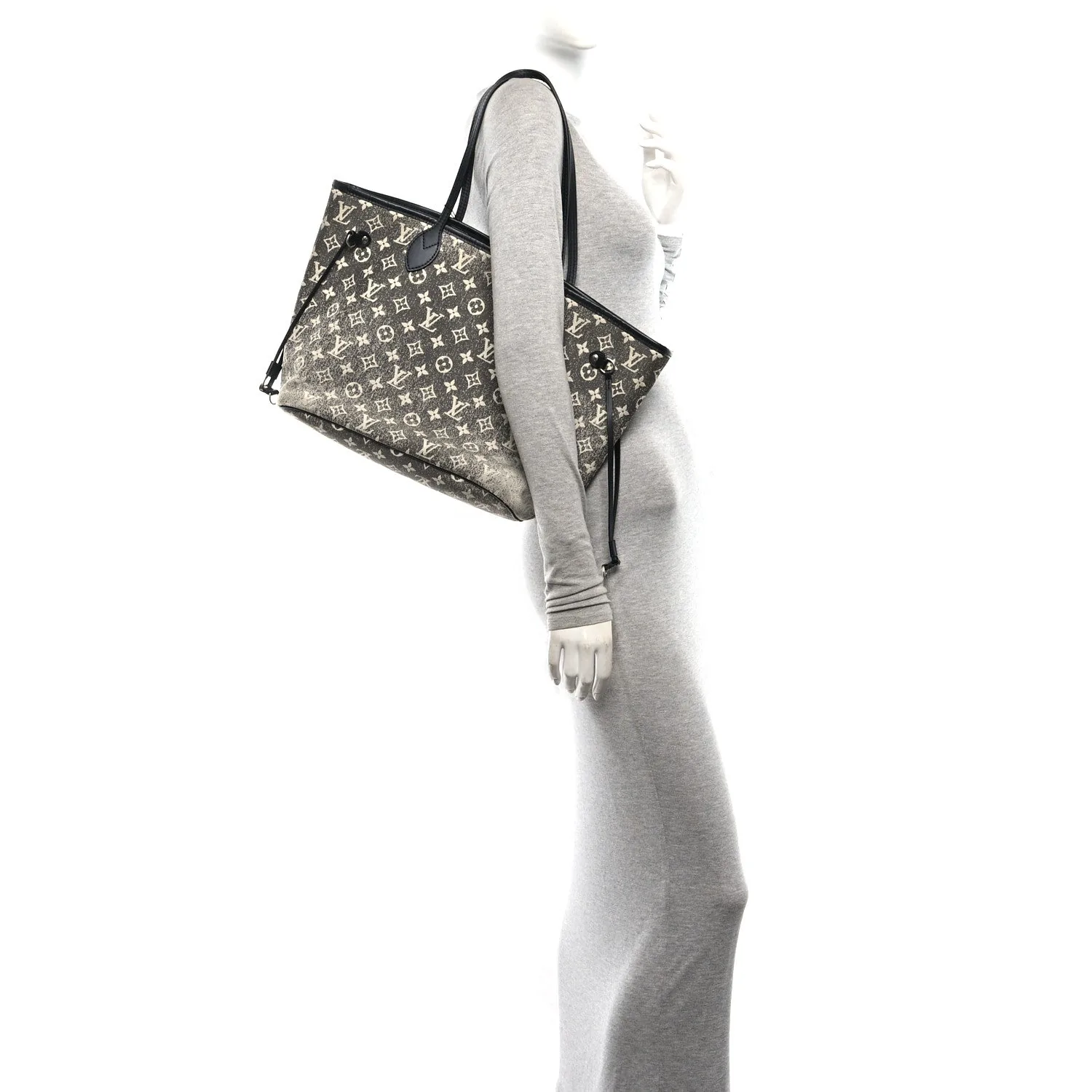 Louis Vuitton Denim Monogram Jacquard Neverfull MM Grey – photo 2