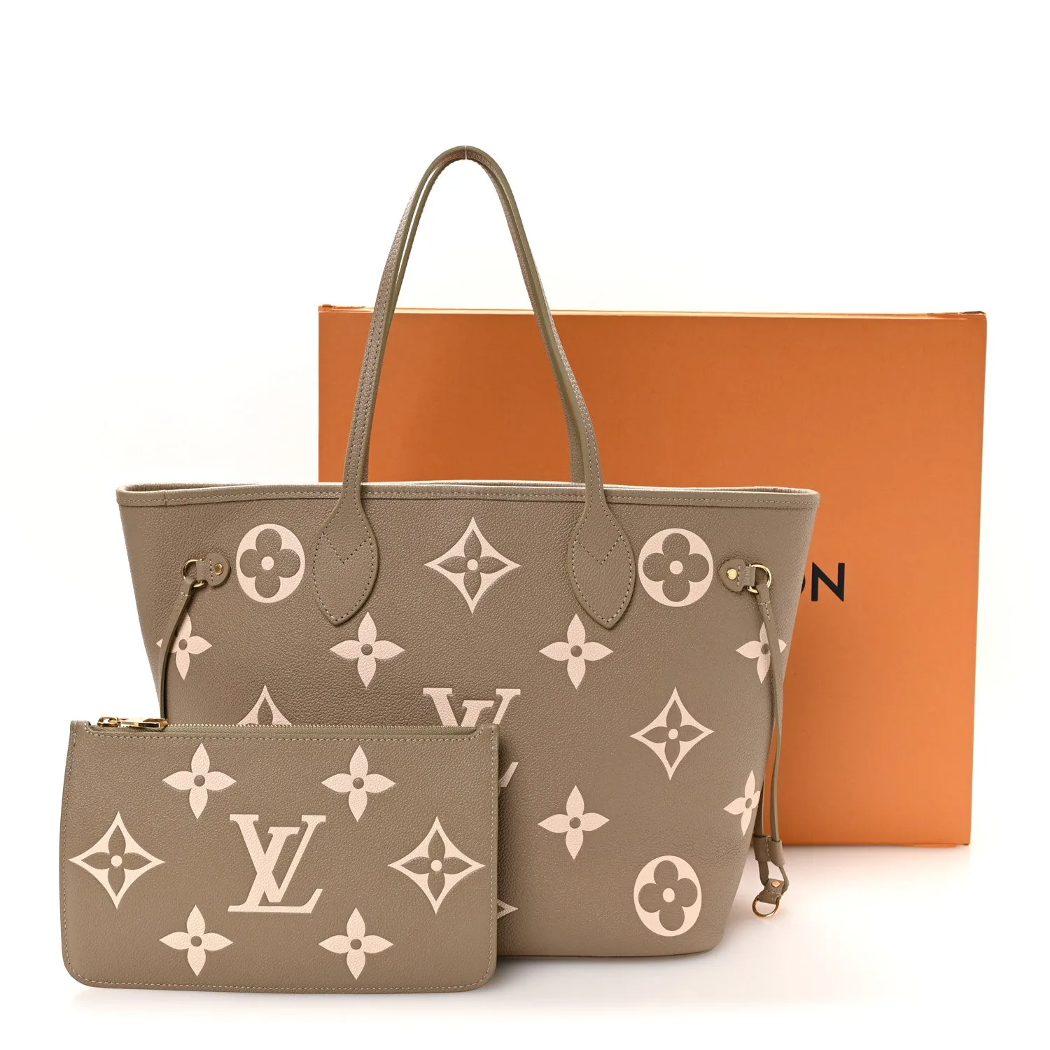 Louis Vuitton Empreinte Monogram Giant Neverfull MM Khaki Cream – photo 11