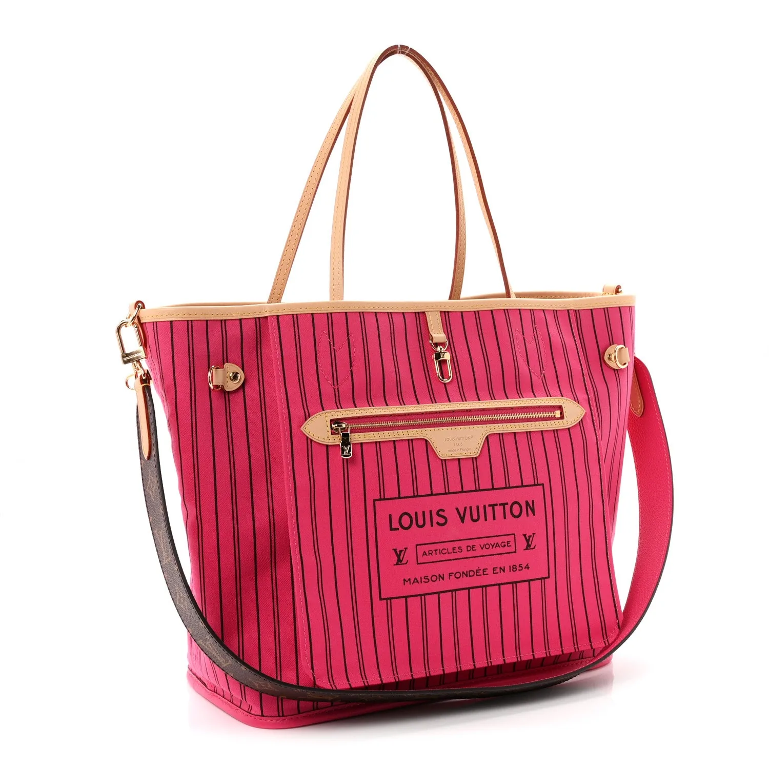 Louis Vuitton Monogram Inside Out Neverfull Bandouliere MM Rose Pondichery – Excellent 2025 – photo 5