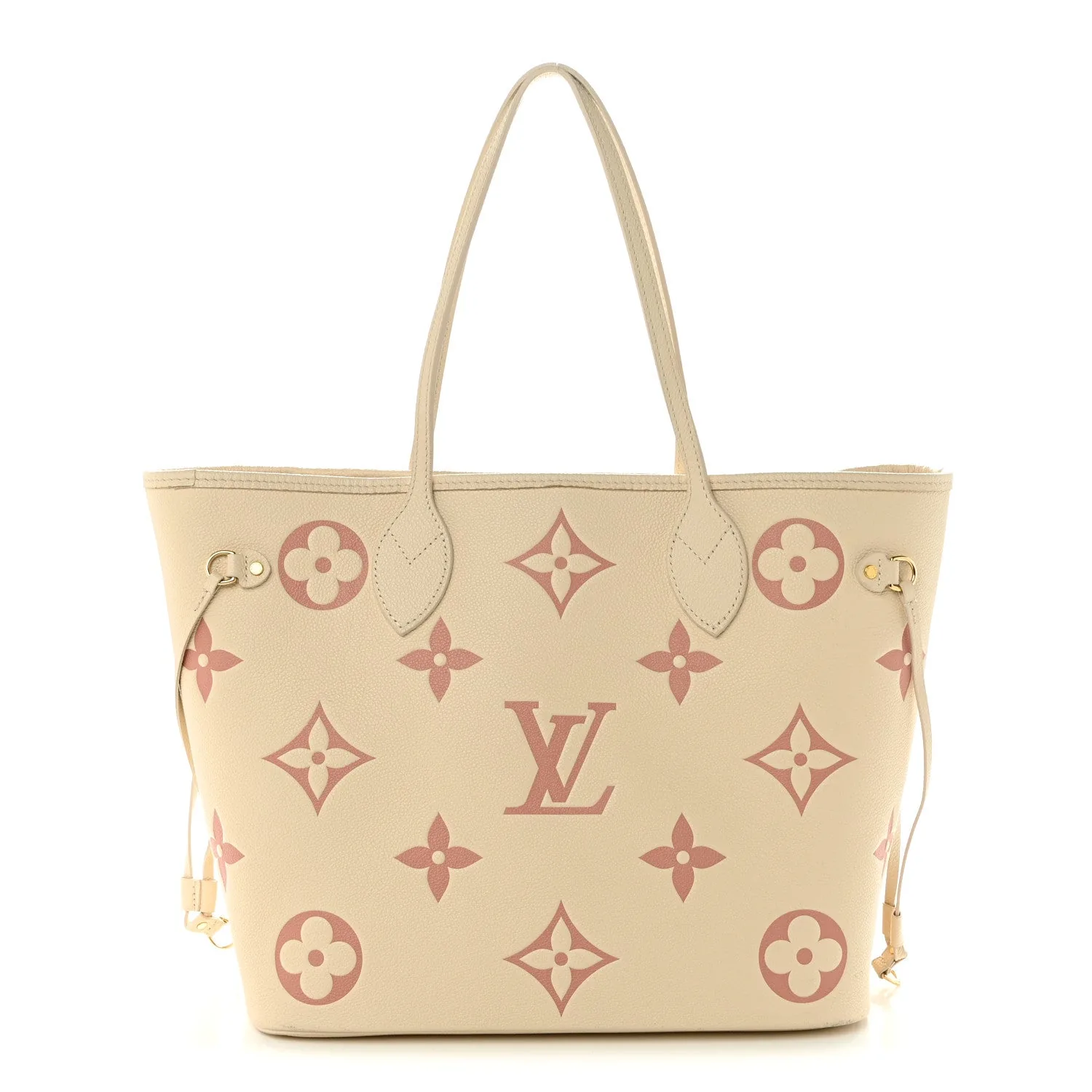 Louis Vuitton Empreinte Monogram Giant Neverfull MM Creme Rose Trianon