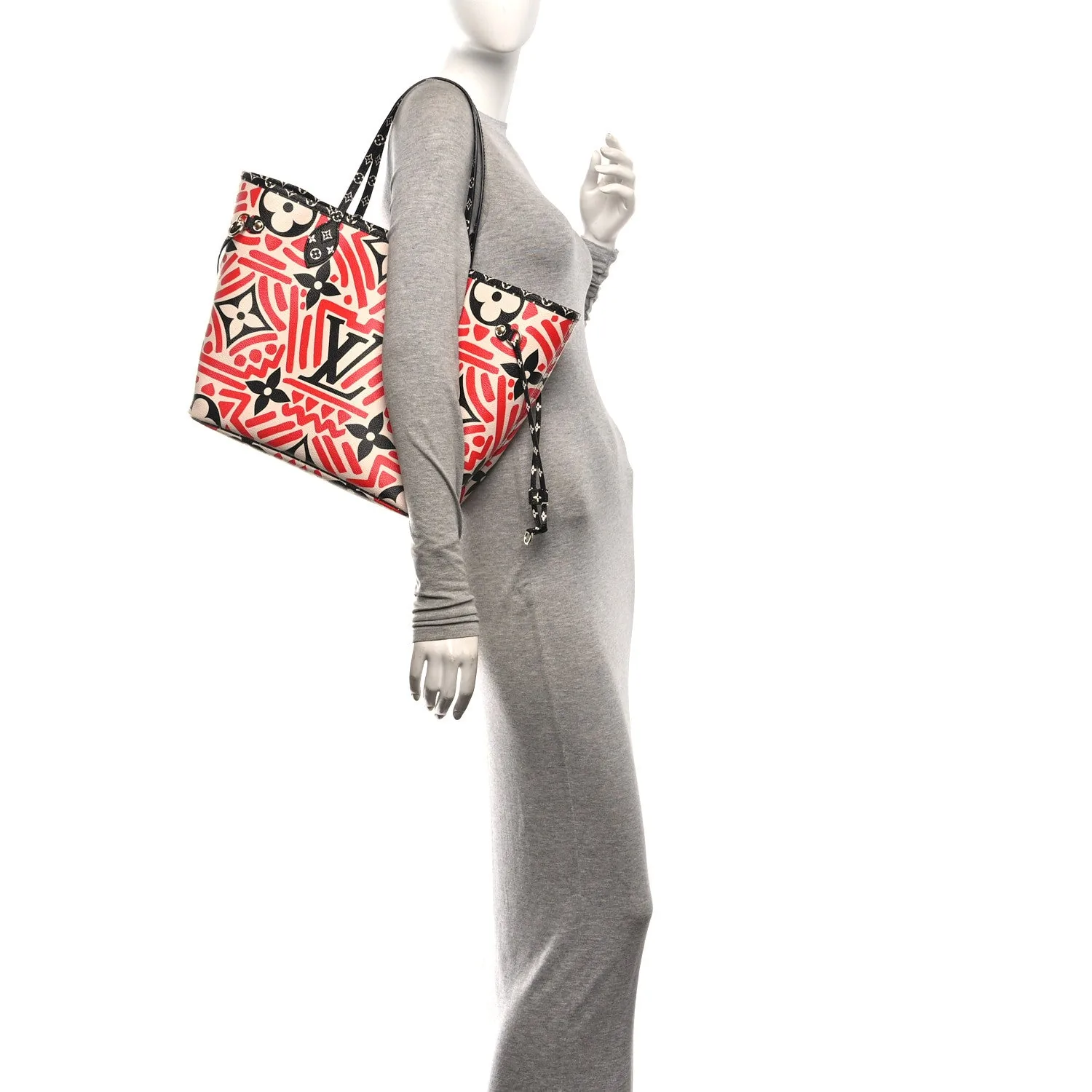 Louis Vuitton Monogram Giant Crafty Neverfull MM Creme Rouge Black – photo 2