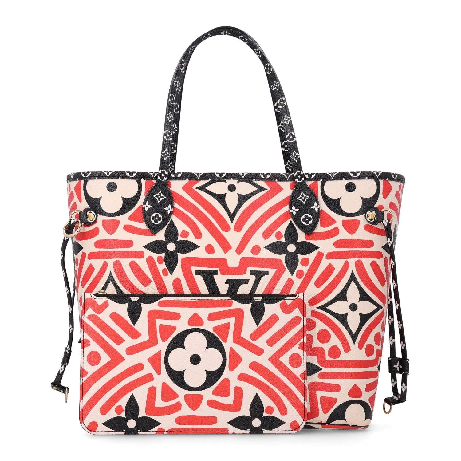 Louis Vuitton Monogram Giant Crafty Neverfull MM Creme Rouge Black – photo 4