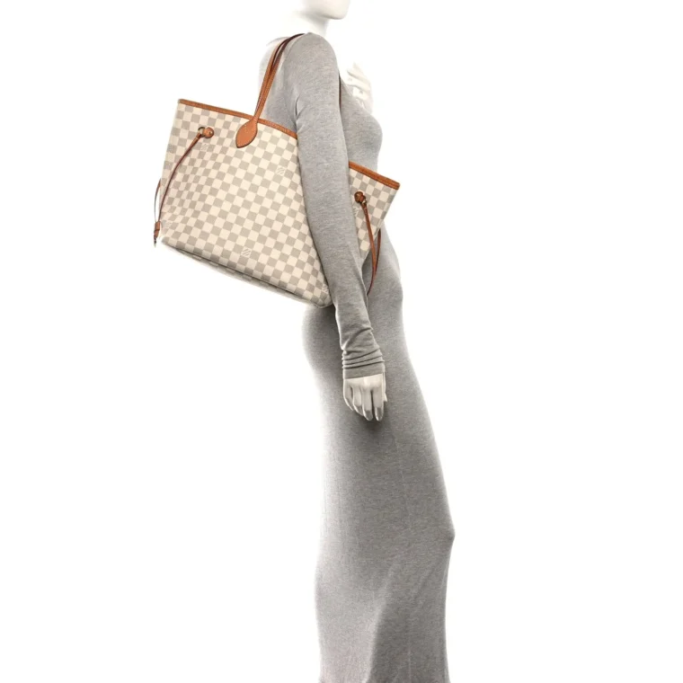 Pre-Owned Louis Vuitton Damier Azur Neo Neverfull MM Rose Ballerine – Very Good 2019 for Sale — alternate view