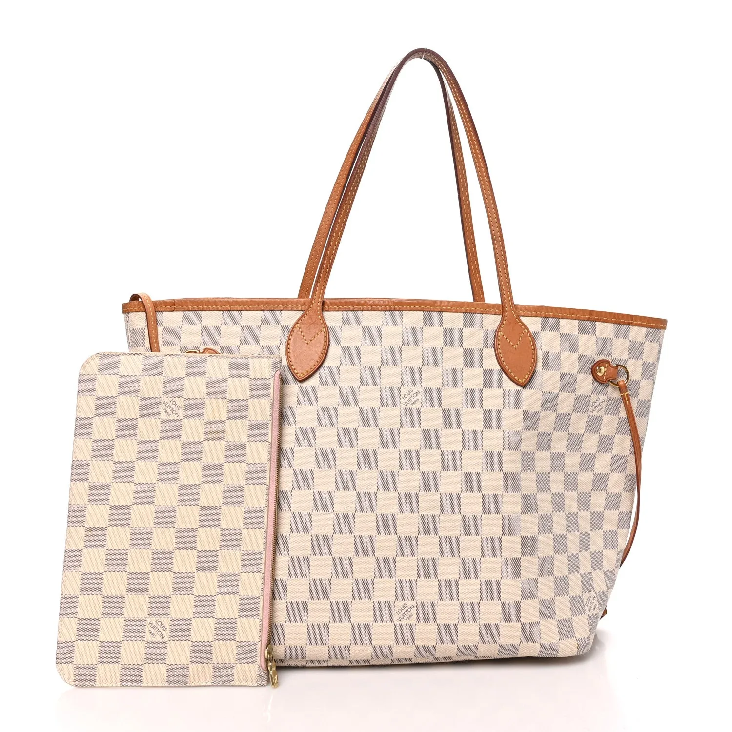 Louis Vuitton Damier Azur Neo Neverfull MM Rose Ballerine – Very Good 2019 – photo 3