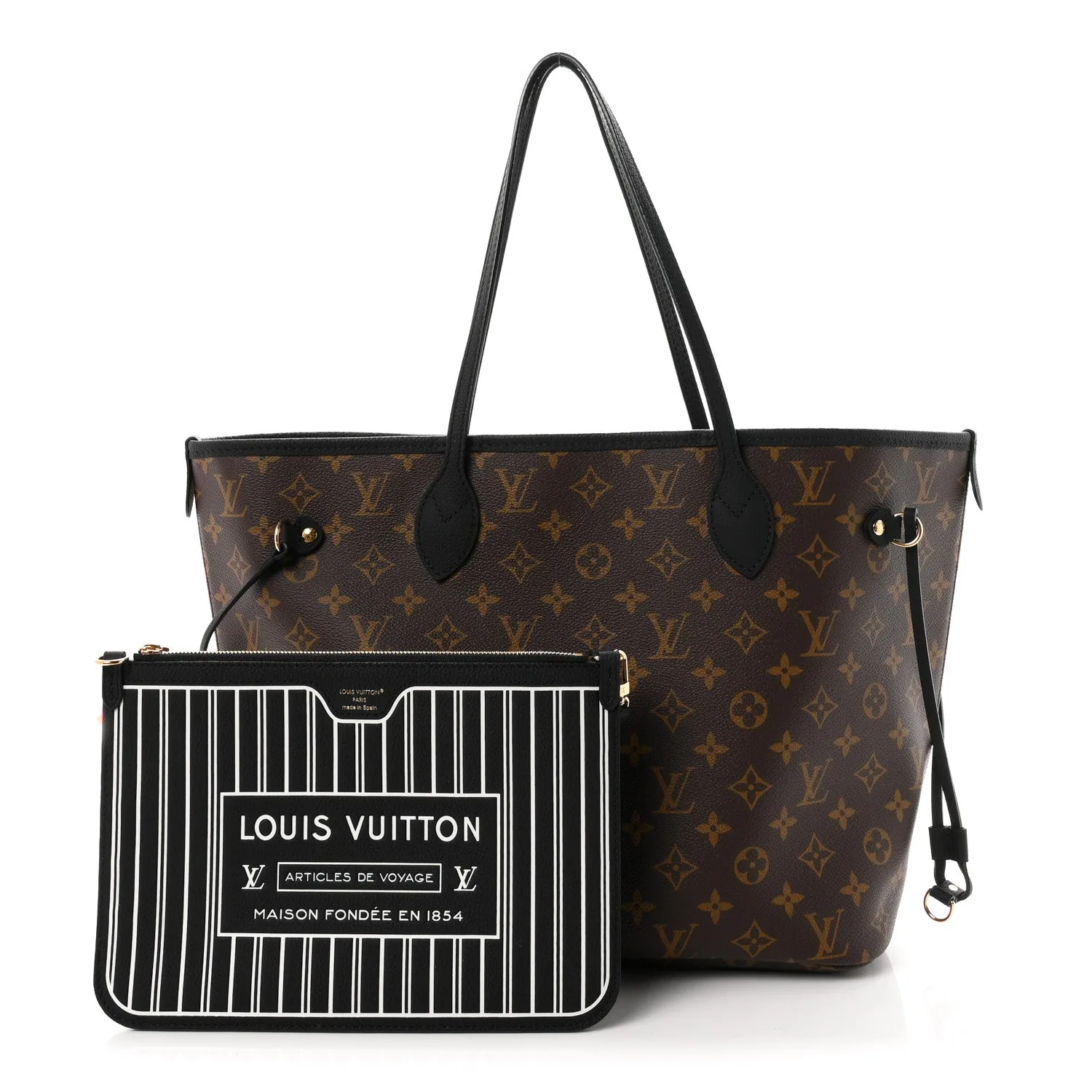Louis Vuitton Monogram Calfskin Neo Neverfull Inside Out MM Black – Excellent – photo 3