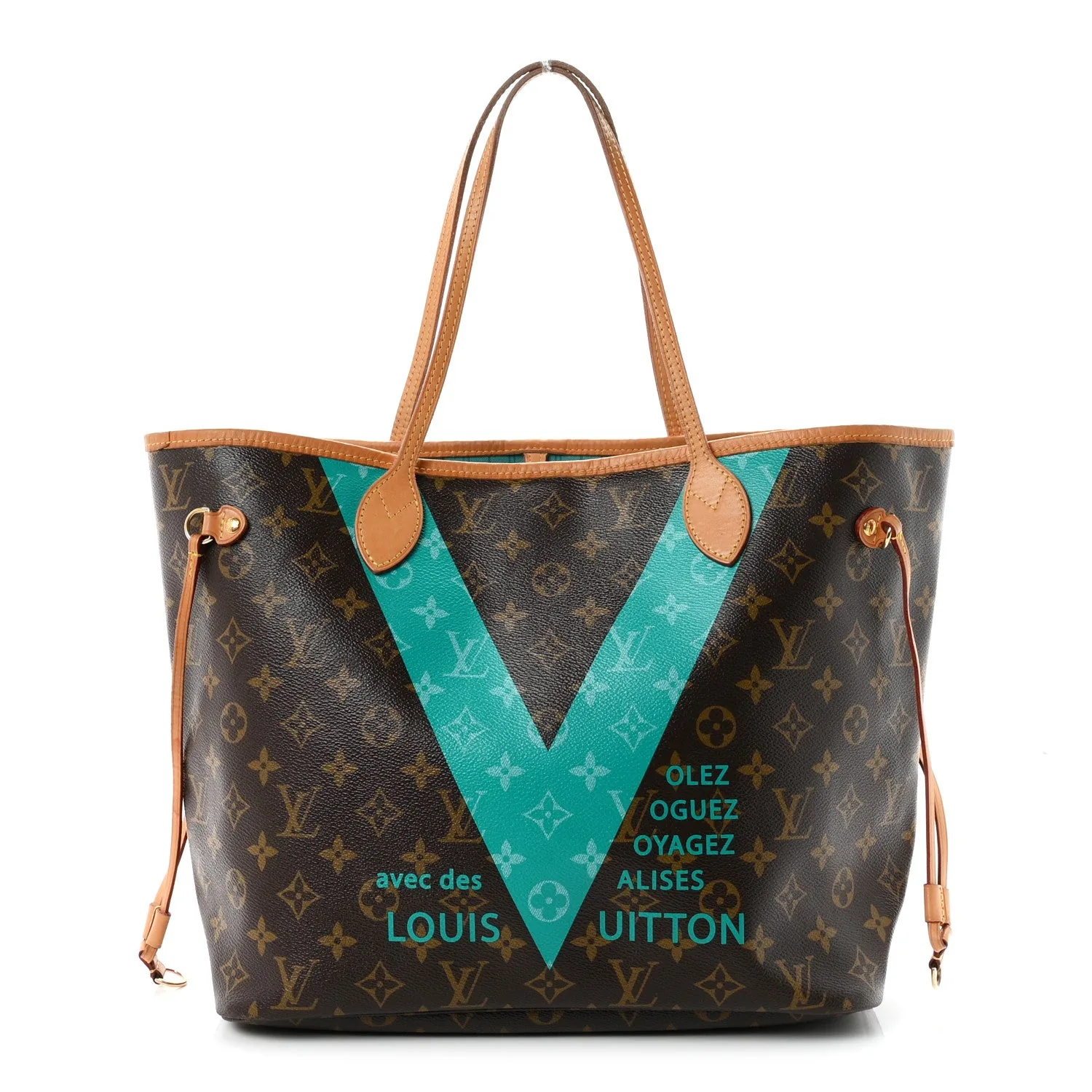 Louis Vuitton Monogram V Neverfull MM Turquoise – Very Good 2015 – photo 2