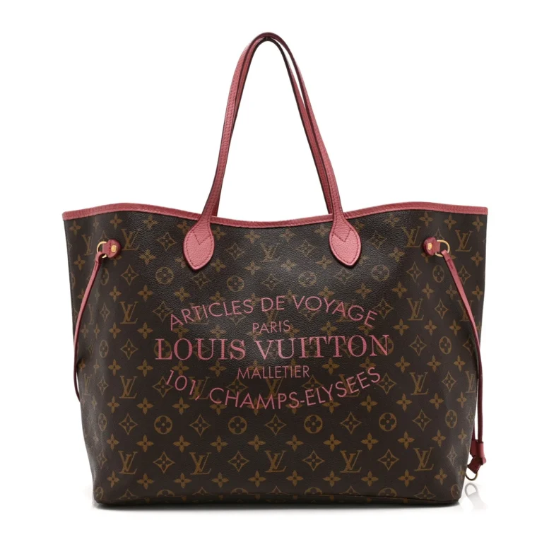 Louis Vuitton Monogram Articles de Voyage Ikat Neverfull GM Rose Velours for Sale
