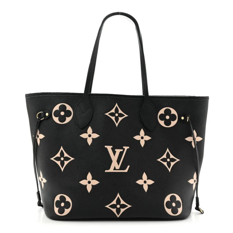 Louis Vuitton Empreinte Monogram Giant Neverfull MM Black Beige – Very Good for Sale